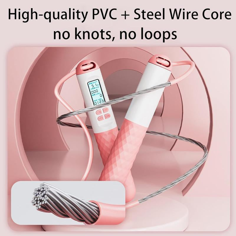 Skipping Rope with Counter 2025 New Cordless Jump Rope Smart Weighted Jump Rope Intelligent Adjustable Digital Timer Calorie Burned Counting Jumprope with LCD Display Unbreakable Handle Tiktokshop Blackfriday Home Workout Equipment