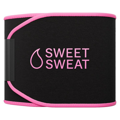 Sweet Sweat Ab Trainer - Adjustable Waist Trainer Belt for High-Intensity Workouts, Available in 5 Sizes - Black/Pink