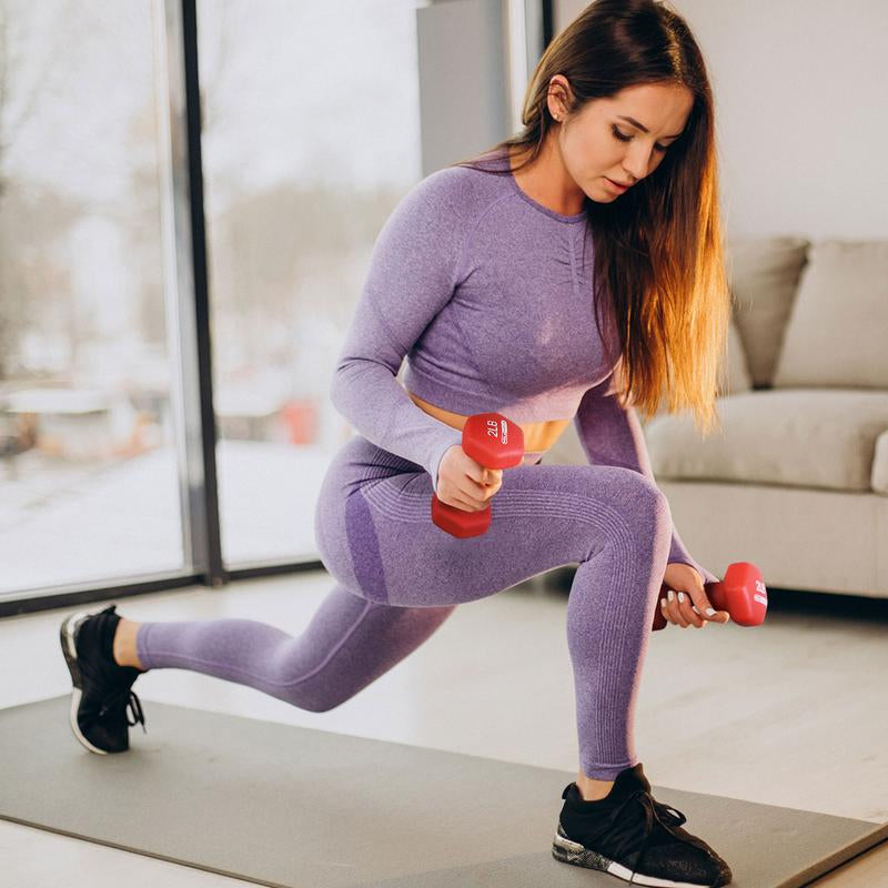 Holahatha 3, 5, and 8 Pound Dumbbell Hand Weight Set with Storage Rack, Multi Strength Training