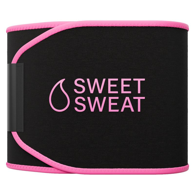 Sweet Sweat Ab Trainer - Adjustable Waist Trainer Belt for High-Intensity Workouts, Available in 5 Sizes - Black/Pink