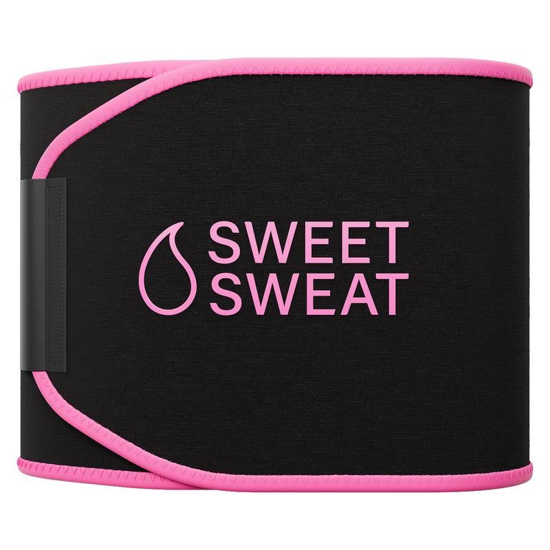 Sweet Sweat Ab Trainer - Adjustable Waist Trainer Belt for High-Intensity Workouts, Available in 5 Sizes - Black/Pink