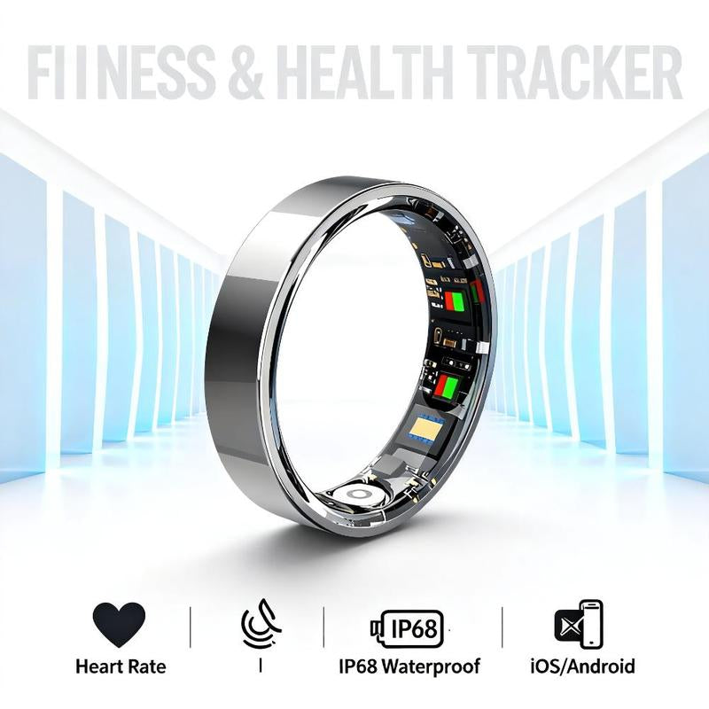 8#-Smart Ring Advanced Health Monitoring Smart Ring 24/7 Heart Rate Blood Oxygen Sleep Waterproof Durable Wearable Finger for Ios Android