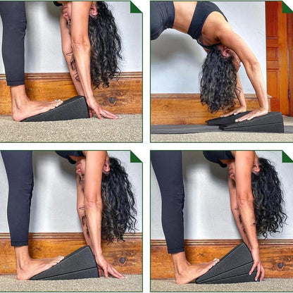 Squat Wedge Blocks, 3 Counts Non-Slip Incline Boards, Foot Wedge Foam Incline Boards, Leg Extensions for Home Workouts, Calf Stretch, Heel Squats, Yoga Equipment
