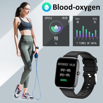 Fashion Touch Screen Smart Watch,Men Women Sports Watch 1.83 Inch with Answer Make Calls Message Reminder Game Bluetooth Music Calculator Stopwatch for Android Ios Wearable IP68 Waterproof Gift for Father Son