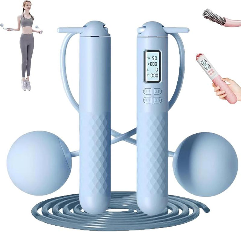 Skipping Rope with Counter 2025 New Cordless Jump Rope Smart Weighted Jump Rope Intelligent Adjustable Digital Timer Calorie Burned Counting Jumprope with LCD Display Unbreakable Handle Tiktokshop Blackfriday Home Workout Equipment