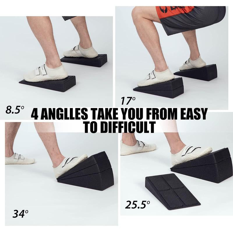 Squat Wedge Blocks, 3 Counts Non-Slip Incline Boards, Foot Wedge Foam Incline Boards, Leg Extensions for Home Workouts, Calf Stretch, Heel Squats, Yoga Equipment