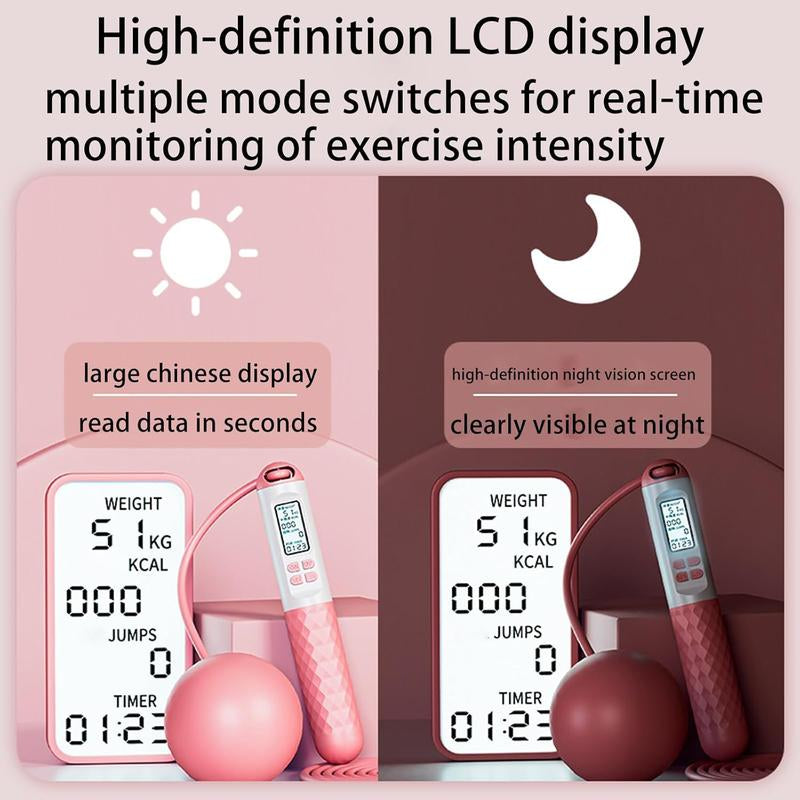 Skipping Rope with Counter 2025 New Cordless Jump Rope Smart Weighted Jump Rope Intelligent Adjustable Digital Timer Calorie Burned Counting Jumprope with LCD Display Unbreakable Handle Tiktokshop Blackfriday Home Workout Equipment