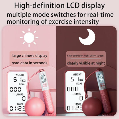 Skipping Rope with Counter 2025 New Cordless Jump Rope Smart Weighted Jump Rope Intelligent Adjustable Digital Timer Calorie Burned Counting Jumprope with LCD Display Unbreakable Handle Tiktokshop Blackfriday Home Workout Equipment